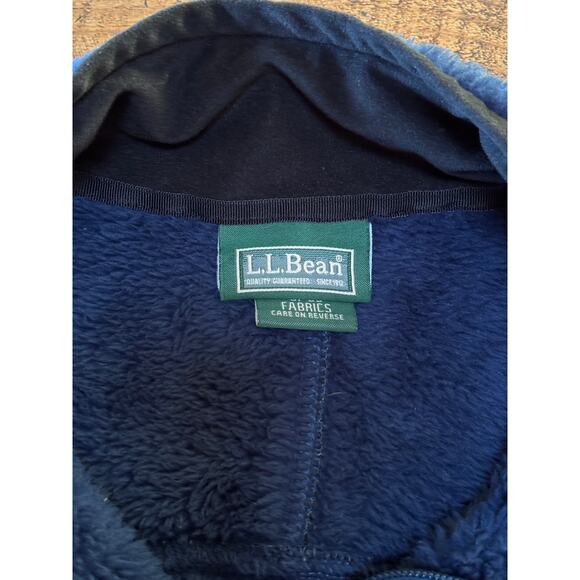 LL Bean Mens Blue Fleece Full Zip Up Jacket Pockets Size Medium - Picture 5 of 9